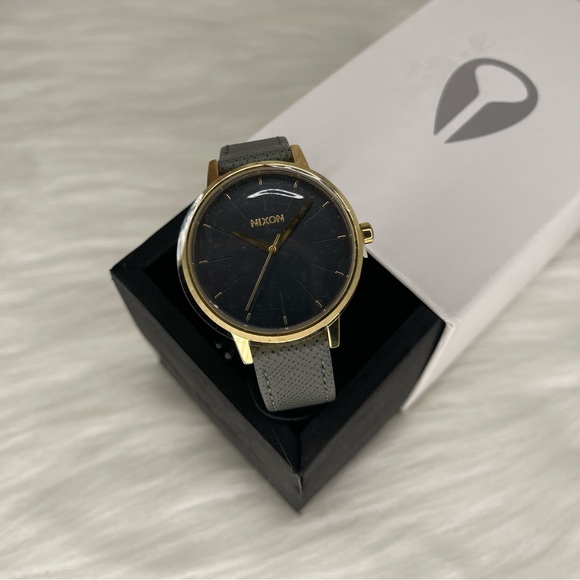 Nixon Accessories - Nixon Kensington Leather Light Gold/Charcoal Casual Designer Women's Watch
